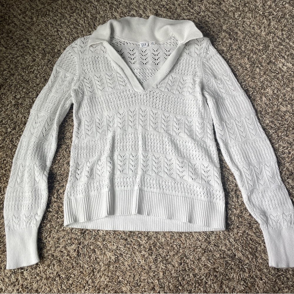 GAP Factory White Cowl Neck Sweater